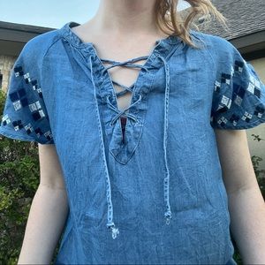 old navy cute denim work top